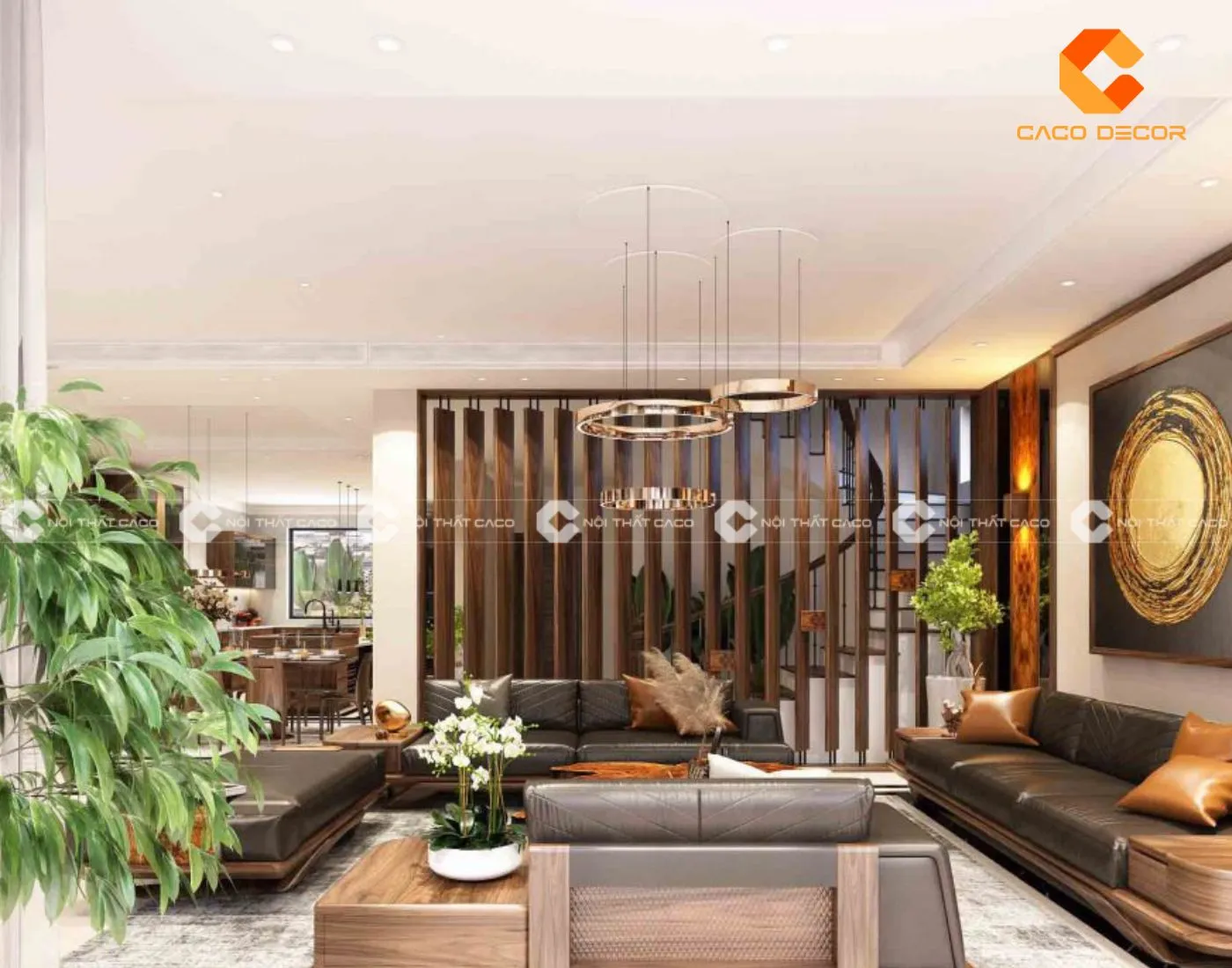 Vách trang trí bức tường nghệ thuật cho không gian sang trọng