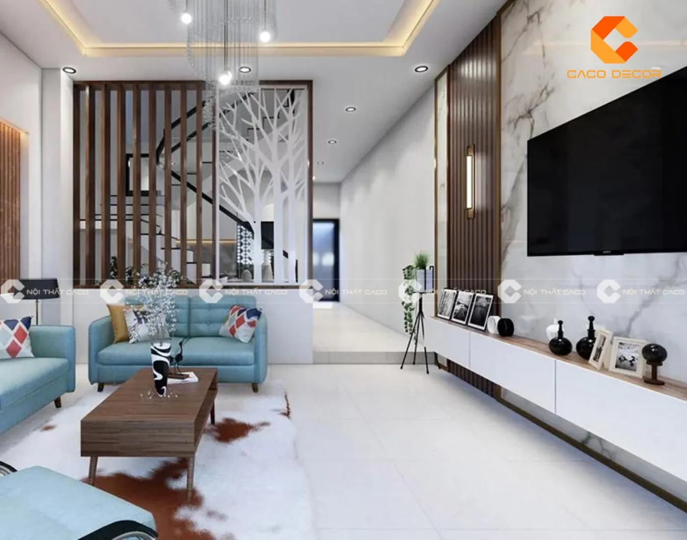 Vách ngăn trang trí gỗ công nghiệp cao cấp