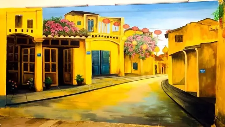 Vẻ đẹp đặc trưng của Hội An với những mảng tường vàng và mái ngói cổ kính