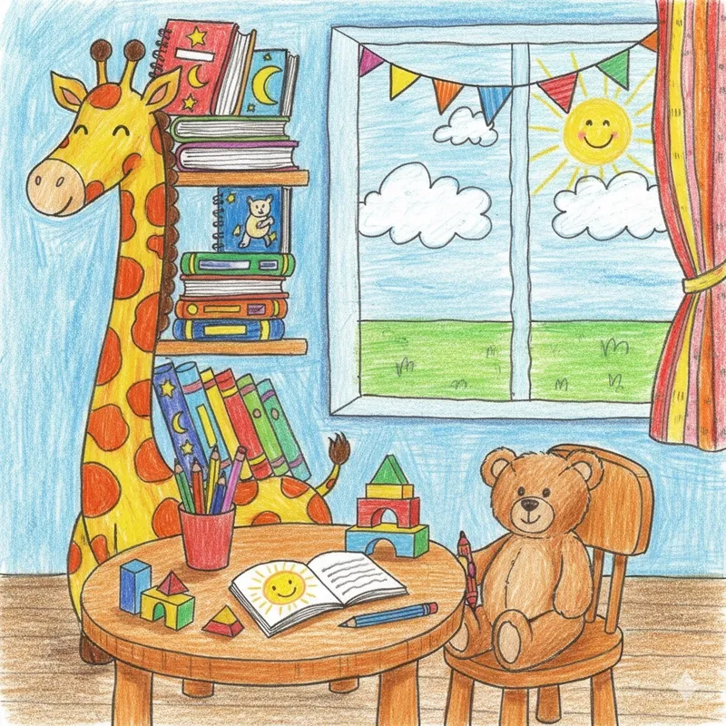 Vẽ góc học tập của em dễ vẽ