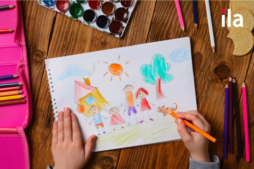 Vẽ người thân giúp bé thực hành cách vẽ tranh sáng tạo đầy cảm xúc