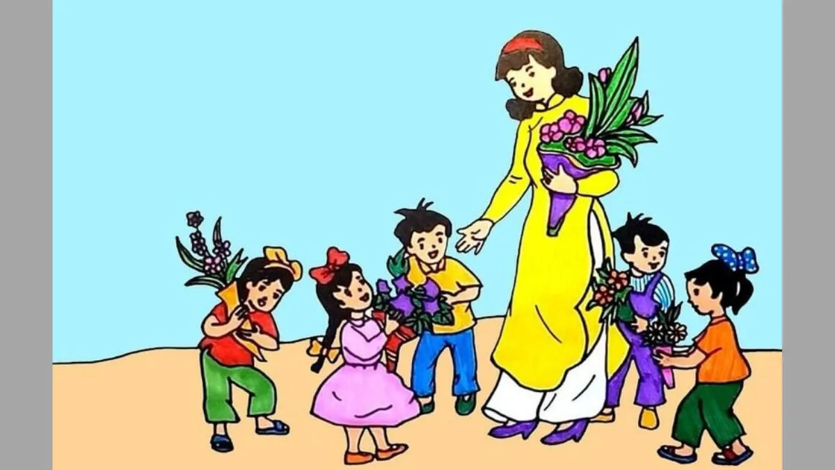 Ý tưởng 4: Vẽ tranh 20/10 tặng cô giáo