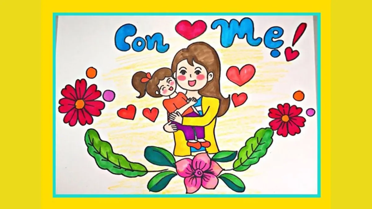 Ý tưởng 21: Vẽ tranh 20/10 tặng mẹ, bà