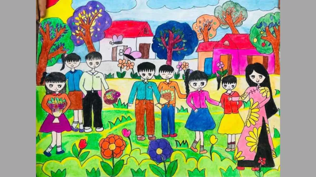 Ý tưởng 6: Vẽ tranh 20/10 tặng cô giáo