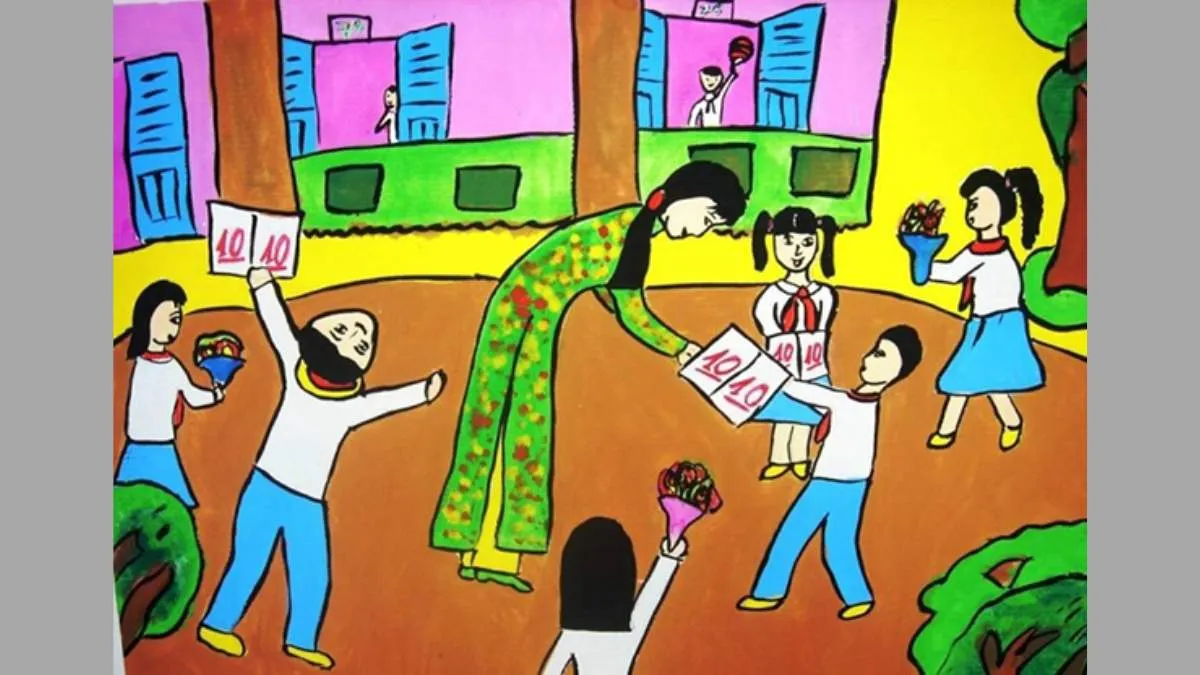 Ý tưởng 8: Vẽ tranh 20/10 tặng cô giáo