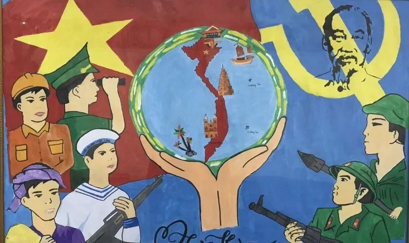 Vẽ tranh 30/4 chủ đề đất nước