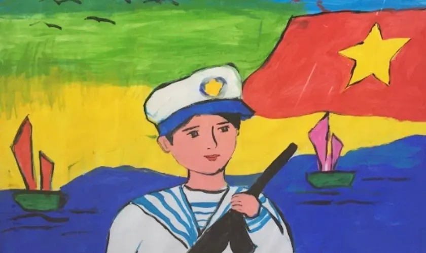 Vẽ tranh 30/4 về chủ đề biển đảo
