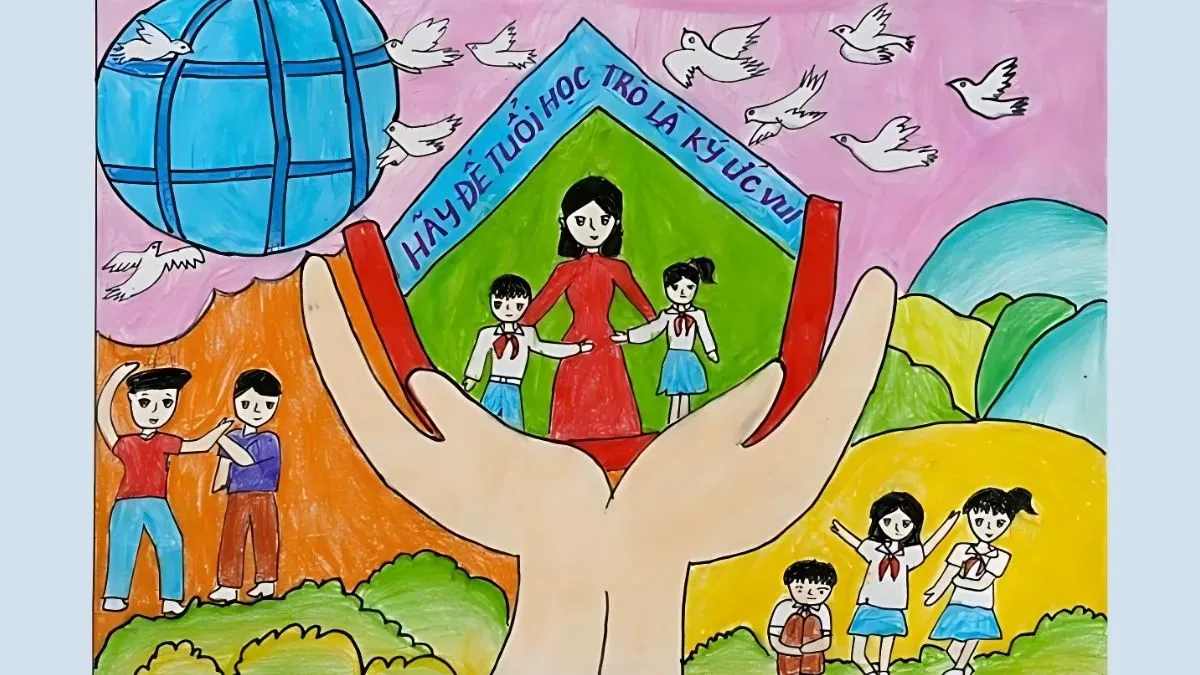 Mẫu vẽ tranh bạo lực học đường ý nghĩa