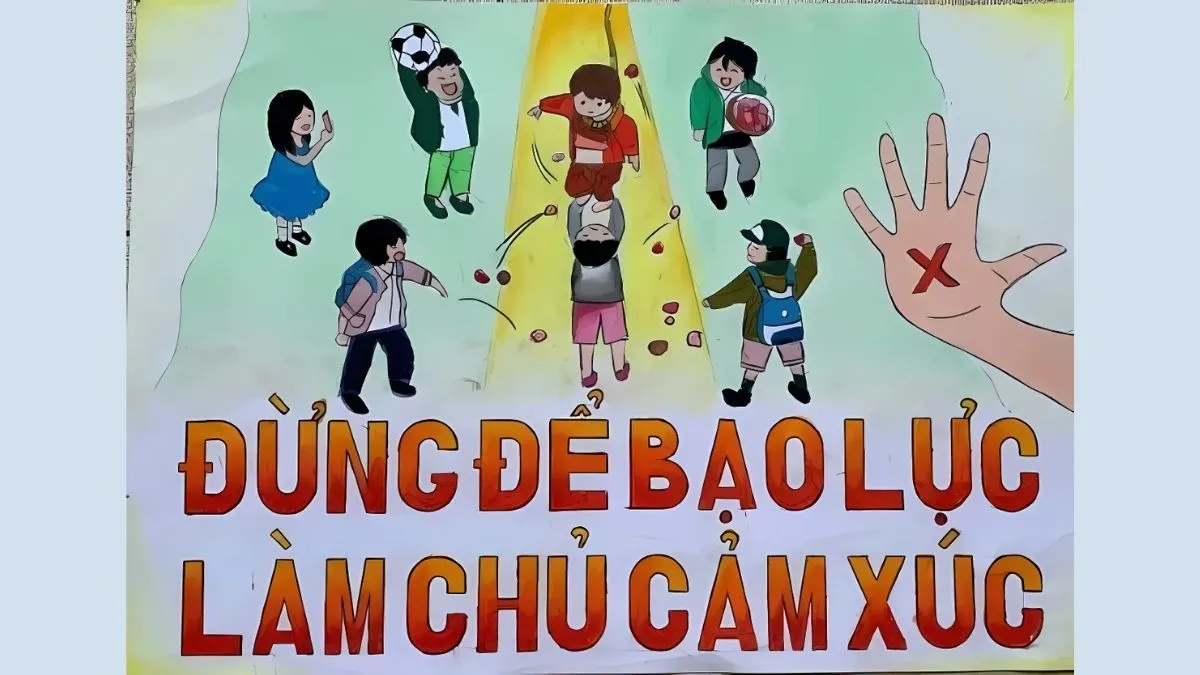 Mẫu vẽ tranh bạo lực học đường ý nghĩa