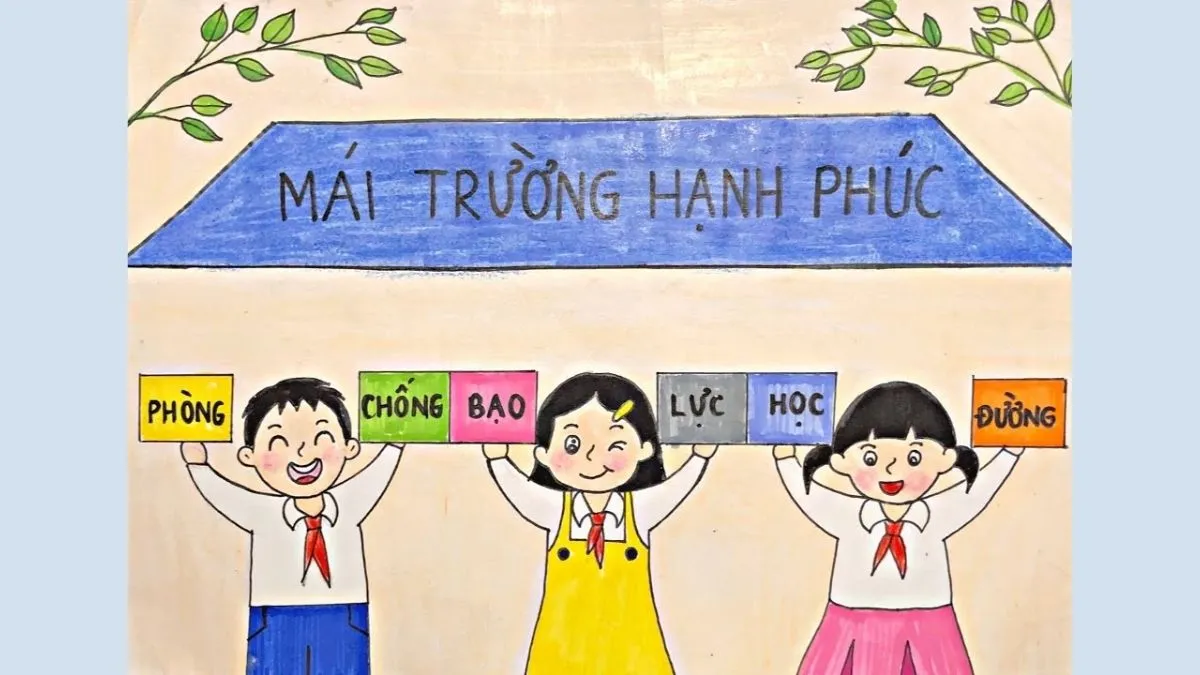 Mẫu vẽ tranh bạo lực học đường ý nghĩa