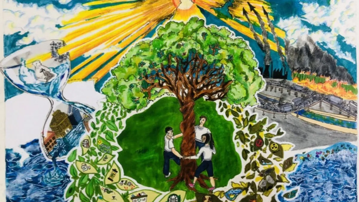 Vẽ tranh bảo vệ môi trường đẹp nhất về thực trạng biến đổi khí hậu