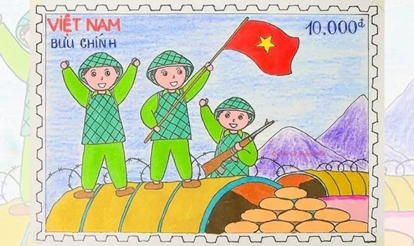 Tem bưu chính về chiến thắng Điện Biên Phủ