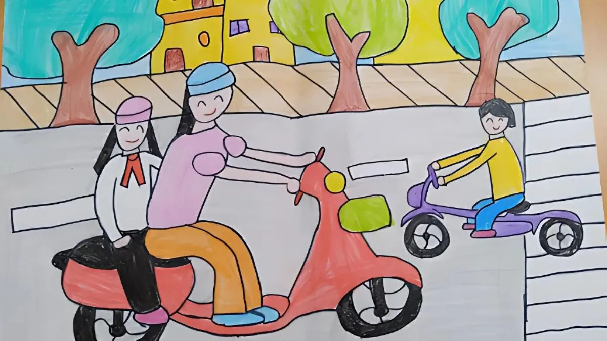 Tranh mẫu chủ đề an toàn giao thông