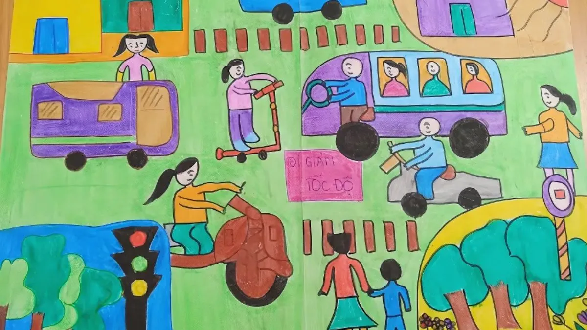 Tranh mẫu an toàn giao thông đẹp
