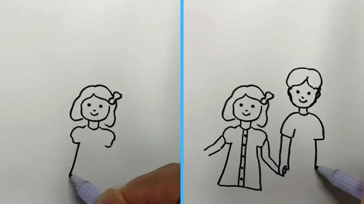 Bạn dùng bút chì để phác thảo bố cục tổng thể lên giấy