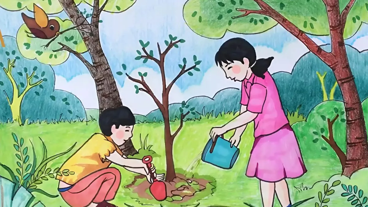 Tranh mẫu 10: vẽ tranh gia đình đơn giản