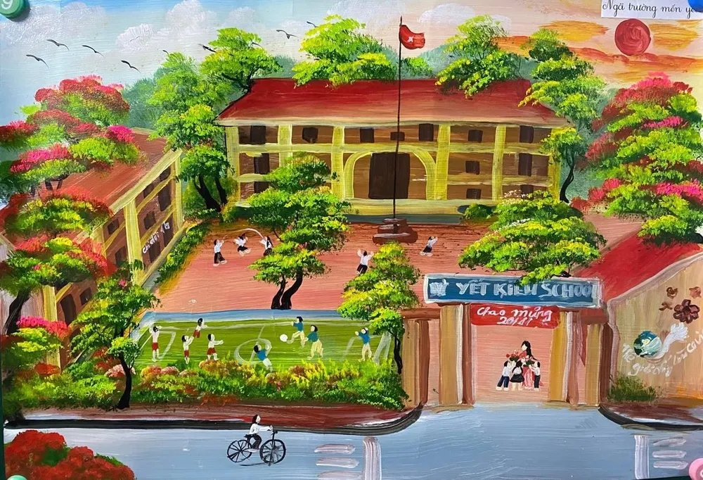 Vẽ tranh giáo viên dễ thương mang lại niềm vui cho mọi người