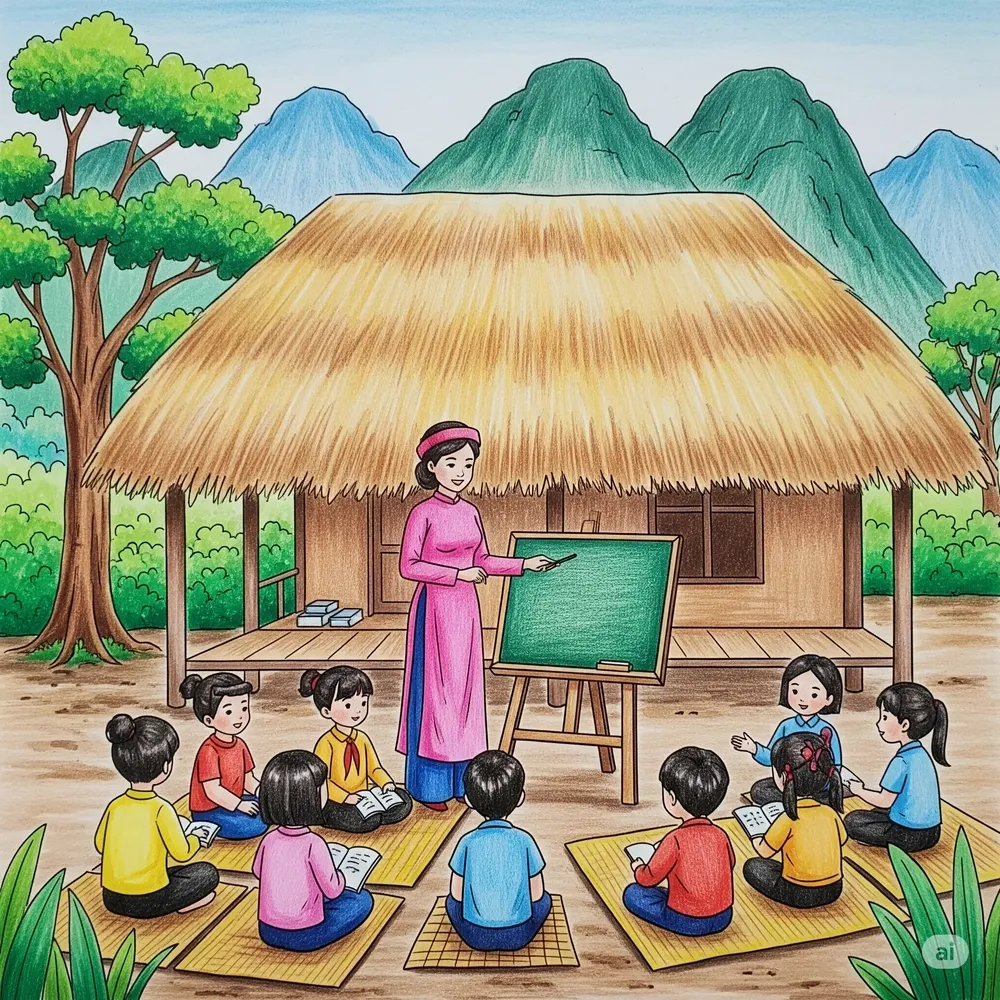 Vẽ tranh giáo viên sáng tạo dễ vẽ dành cho các bạn nhỏ