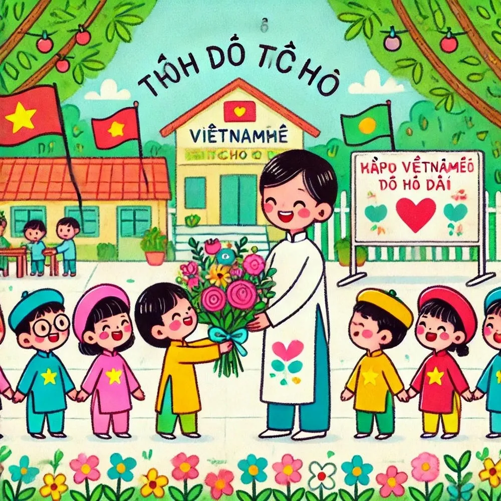 Vẽ tranh giáo viên truyền thống đậm chất văn hóa Việt Nam