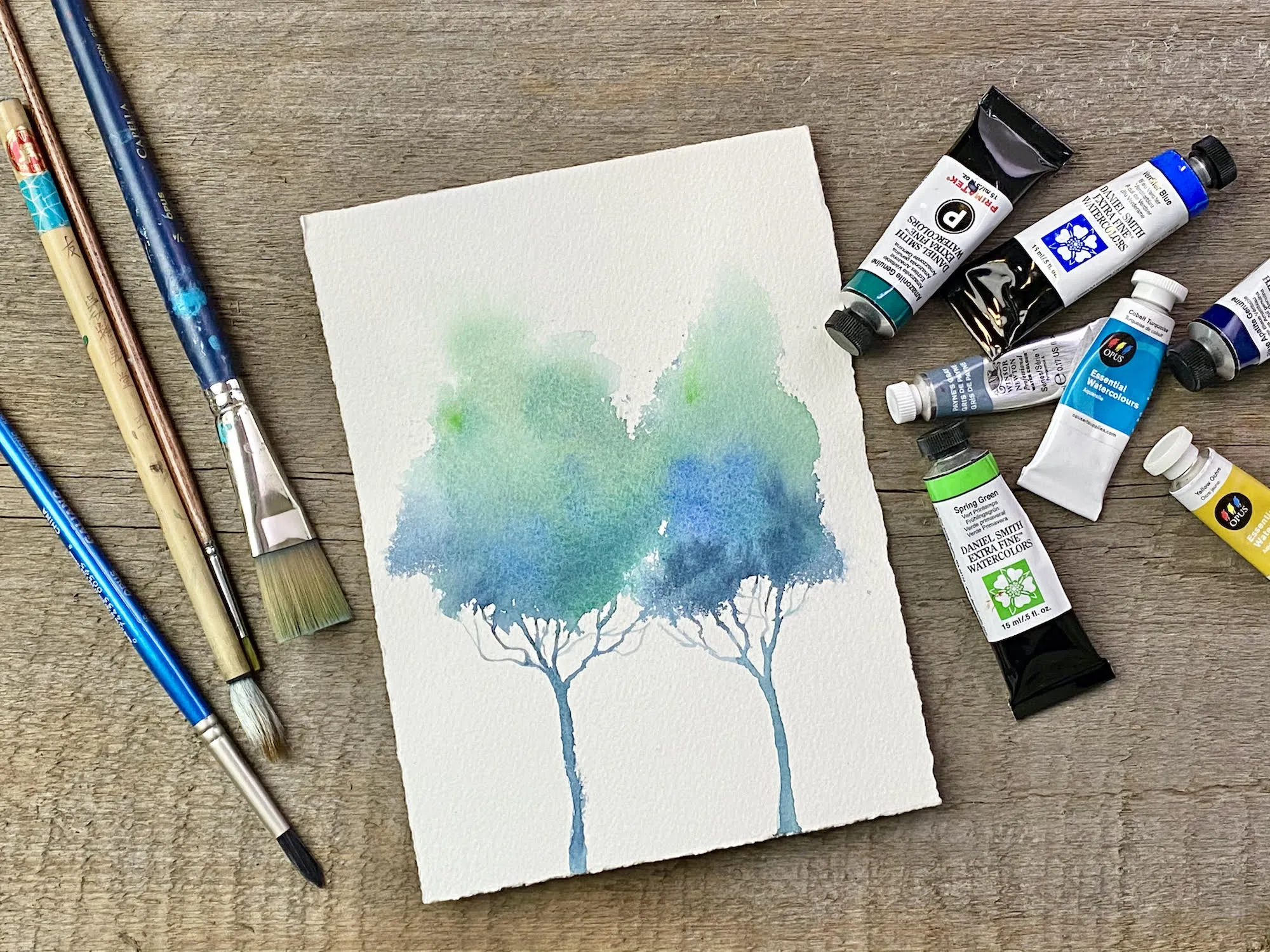 Vẽ tranh màu nước đơn giản và các khái niệm cơ bản về chất liệu