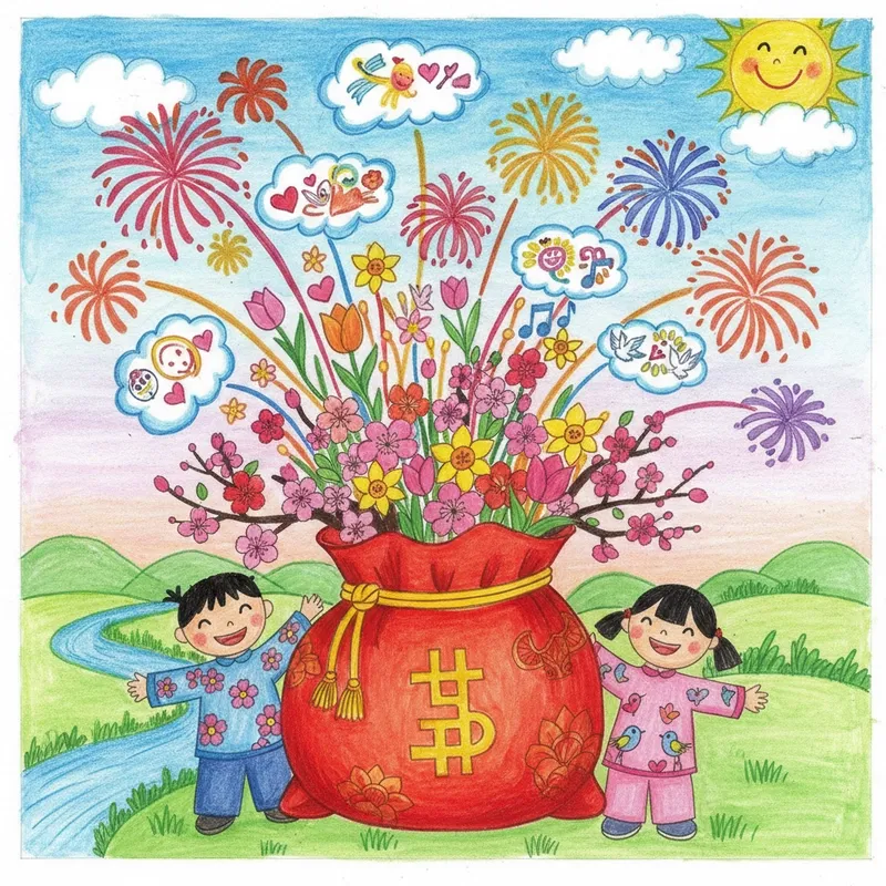 Vẽ tranh mùa xuân của em cho học sinh với bố cục rõ ràng dễ hiểu