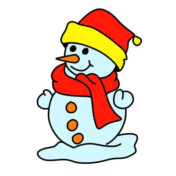 Vẽ tranh ngày giáng sinh: Hoàn thiện tô màu cho người tuyết đáng yêu