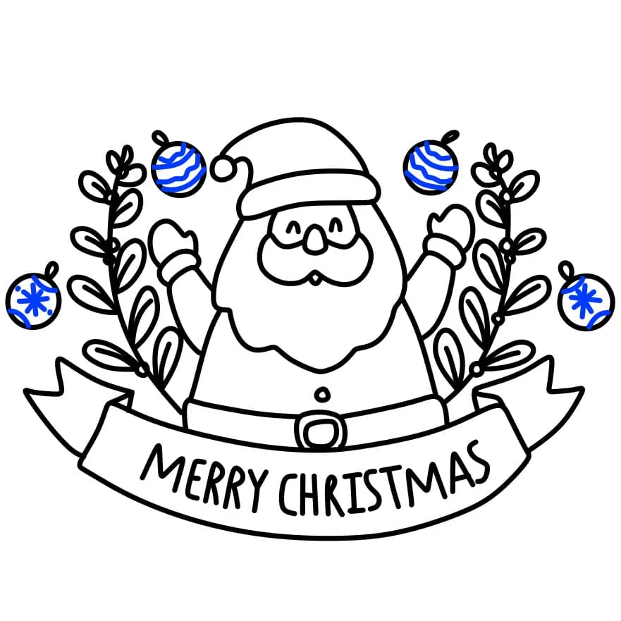 Vẽ tranh ngày giáng sinh: Thêm các hạt tuyết và quả châu trang trí xung quanh