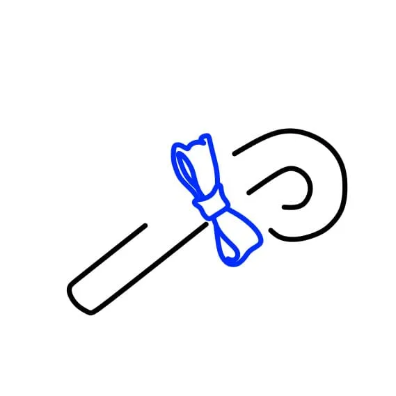 Vẽ tranh ngày giáng sinh: Thêm chiếc nơ trang trí ở giữa thanh kẹo