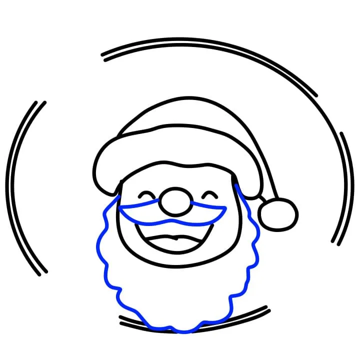 Vẽ tranh ngày giáng sinh: Vẽ bộ râu trắng muốt và dày của ông già Noel