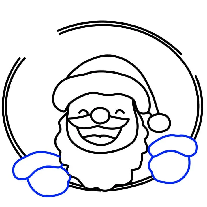 Vẽ tranh ngày giáng sinh: Vẽ đôi tay bám vào bậu cửa sổ của ông già Noel