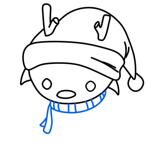 Vẽ tranh ngày giáng sinh: Vẽ tai và khăn quàng cổ trang trí