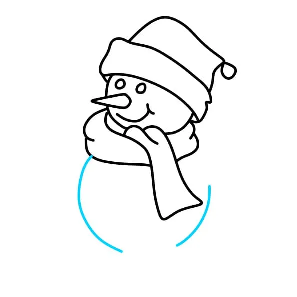 Vẽ tranh ngày giáng sinh: Vẽ thân hình tròn xoe của người tuyết