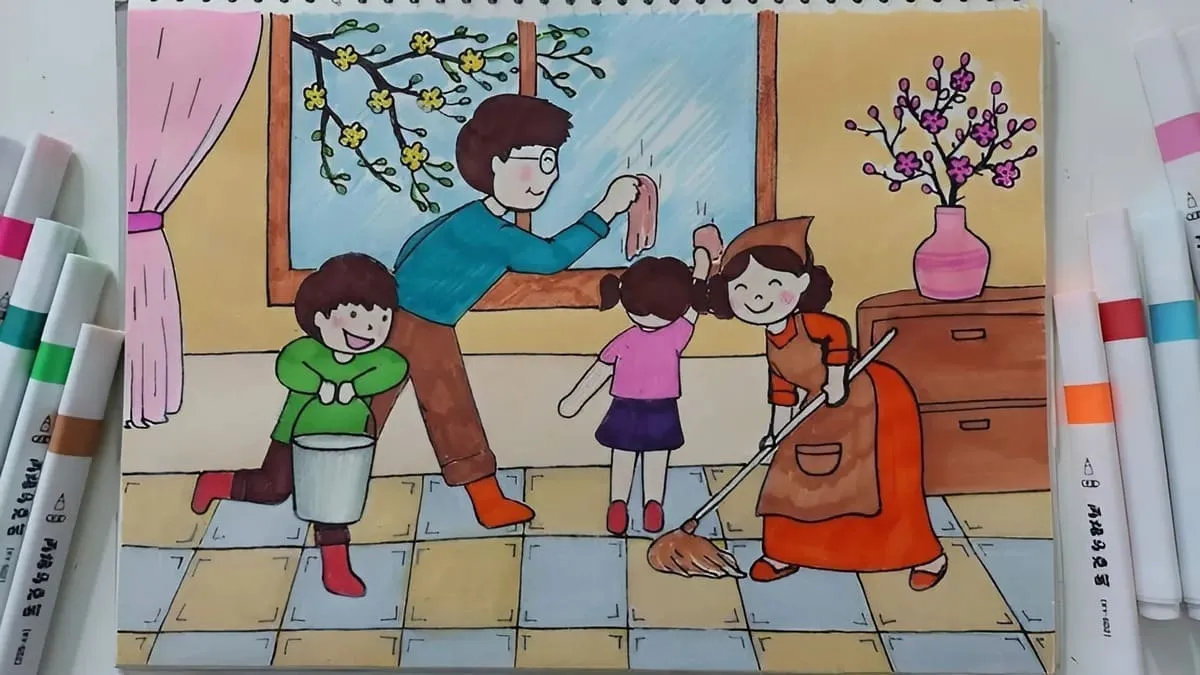 hình ảnh Vẽ tranh ngày Tết