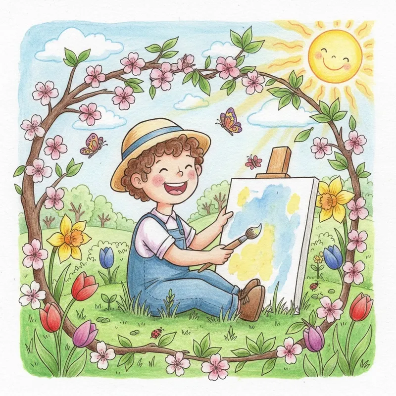 Vẽ tranh ngày tết và mùa xuân đầy sắc màu rực rỡ và lôi cuốn