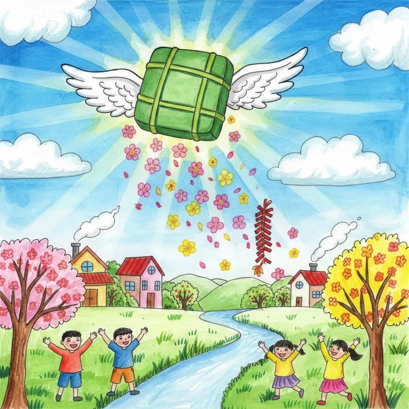 Vẽ tranh ngày tết và mùa xuân đơn giản dễ thực hiện cho các bé