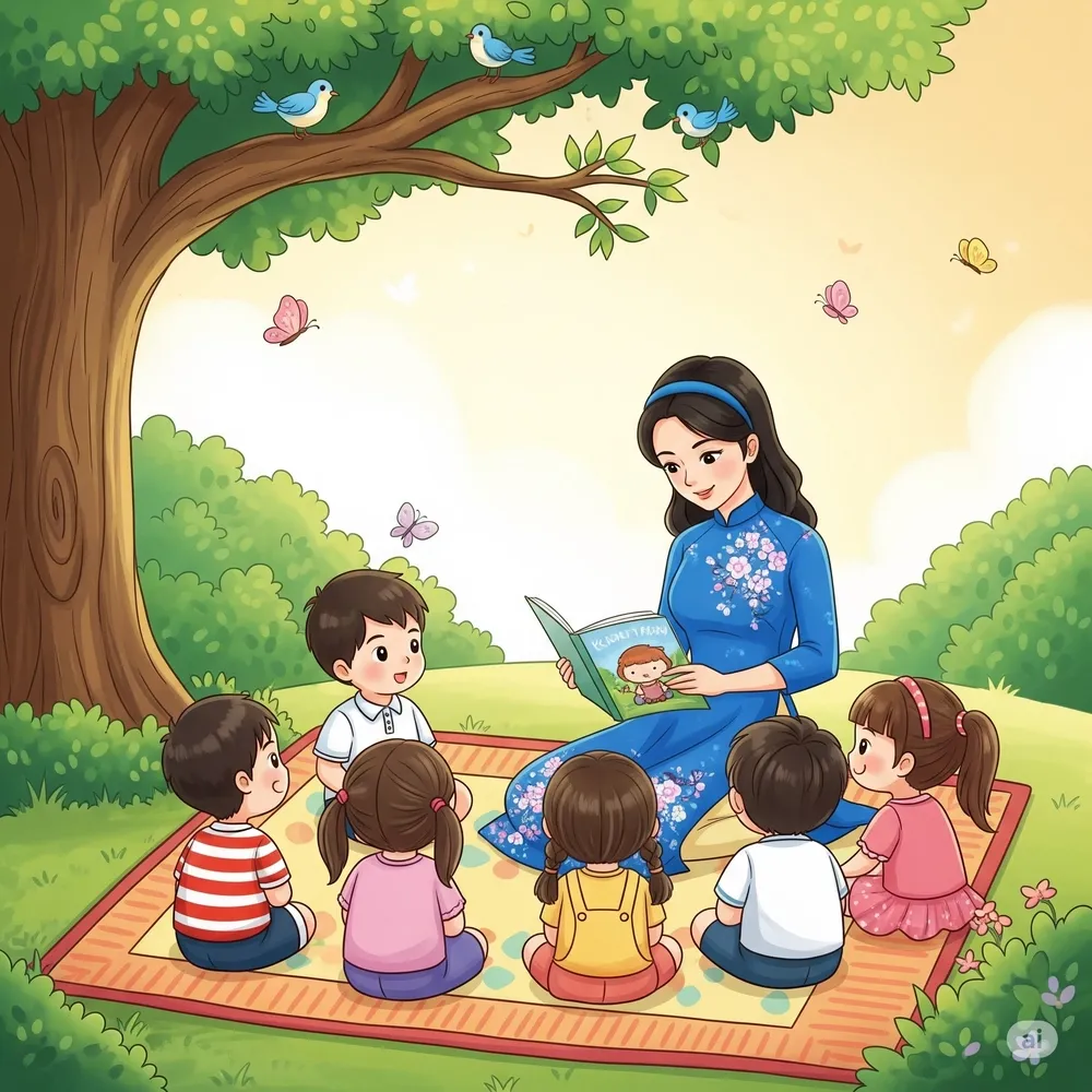 Vẽ tranh nghề nghiệp cô giáo học sinh vẽ bằng sự say mê