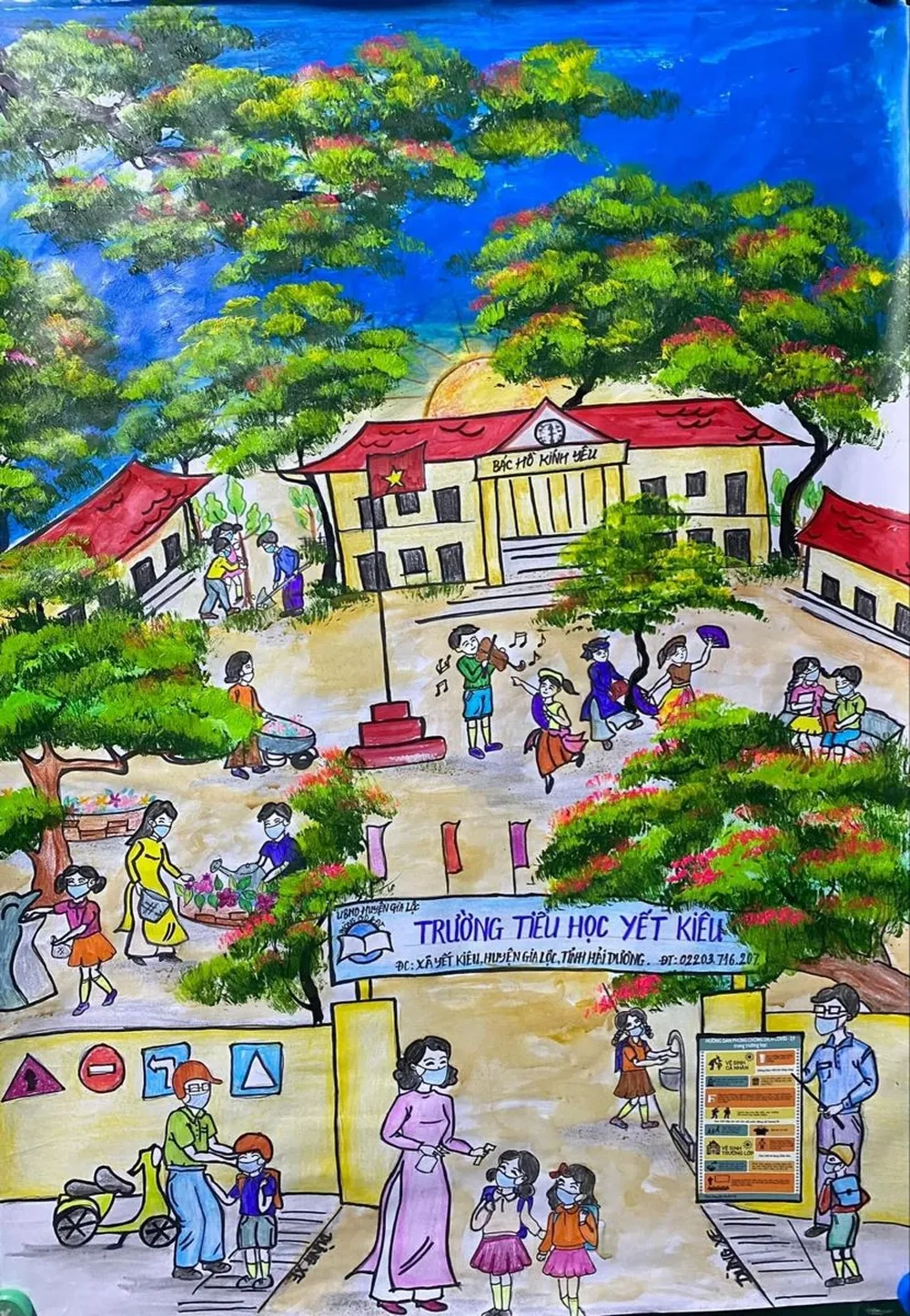 Vẽ tranh nghề nghiệp cô giáo nhân hậu và bao dung