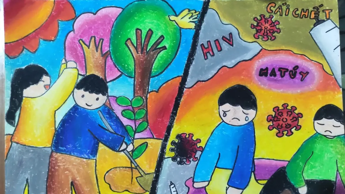 Tranh mẫu phòng chống tệ nạn xã hội đẹp