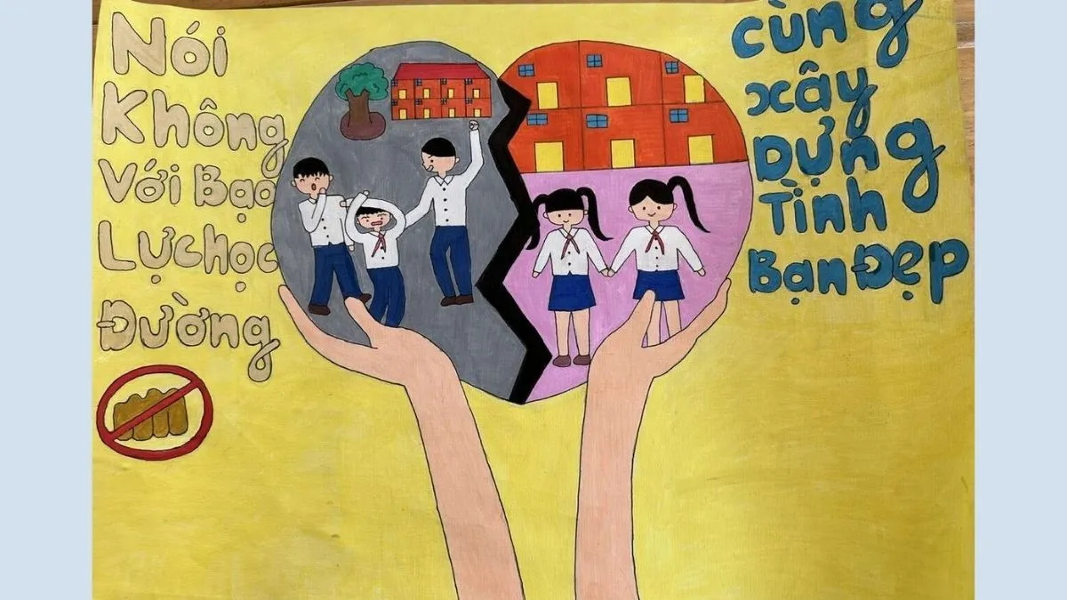 Vẽ tranh tệ nạn xã hội bạo lực học đường