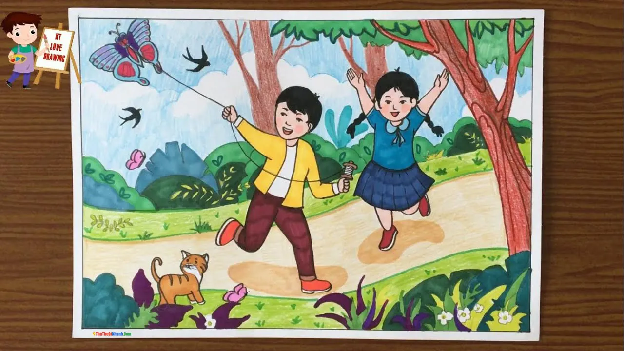 Vẽ tranh thả diều là hoạt động giải trí đầy thú vị