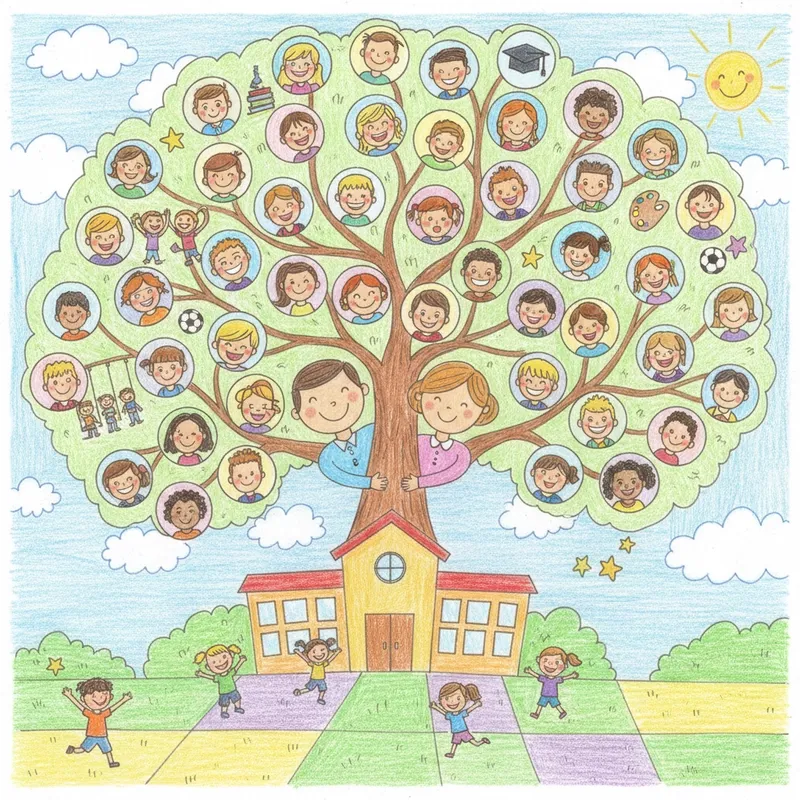 Vẽ tranh thầy cô và mái trường phù hợp lớp học - tranh vẽ về thầy cô