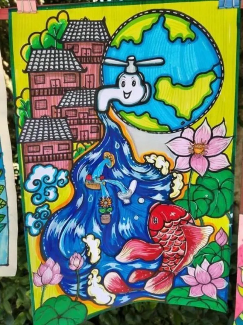 vẽ tranh tuyên truyền sử dụng nước tiết kiệm