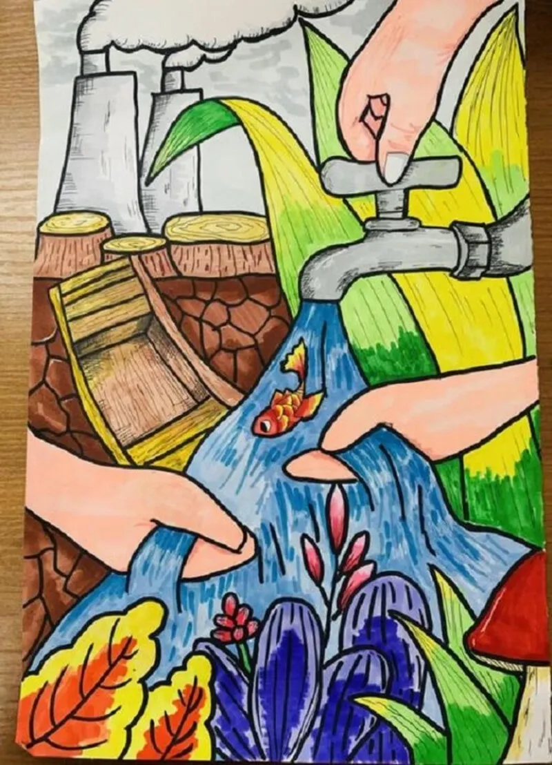 hình ảnh tranh môi trường thể hiện tương lai nguồn nước