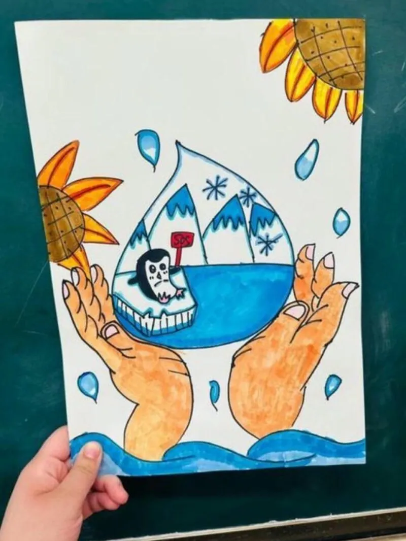 vẽ tranh tiết kiệm nước trong trường học cho học sinh