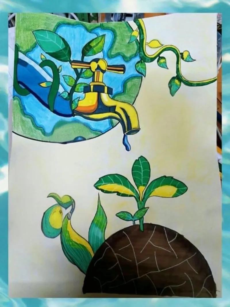 tranh tiết kiệm nước giúp học sinh hiểu vai trò nước