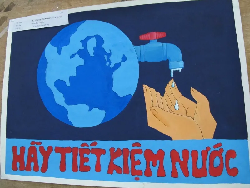 tranh tuyên truyền tiết kiệm nước sạch