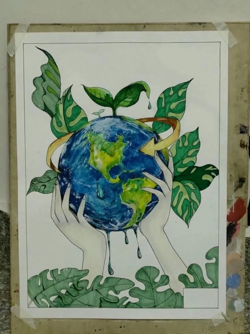 tranh cổ động tiết kiệm nước nâng cao ý thức cộng đồng