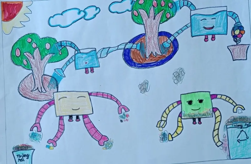 Vẽ tranh trẻ thơ lớp 5 dễ vẽ nhất phù hợp với mọi trình độ của học sinh