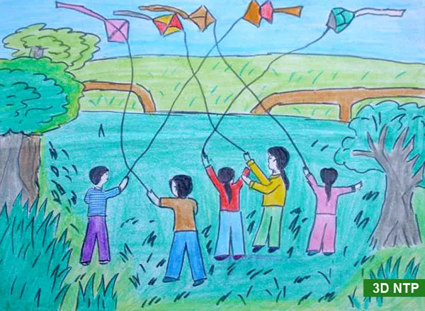 vẽ tranh trò chơi dân gian lớp 7 đơn giản