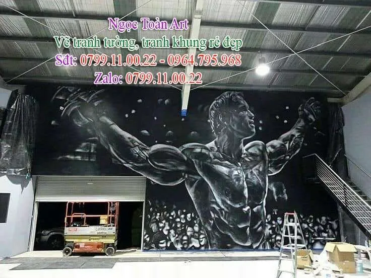 Dịch vụ vẽ tranh tường, vẽ tranh tường thể hình, vẽ tranh tường gym, vẽ tranh tường Yoga, vẽ tranh tường Fitness, vẽ tranh tường phòng tập